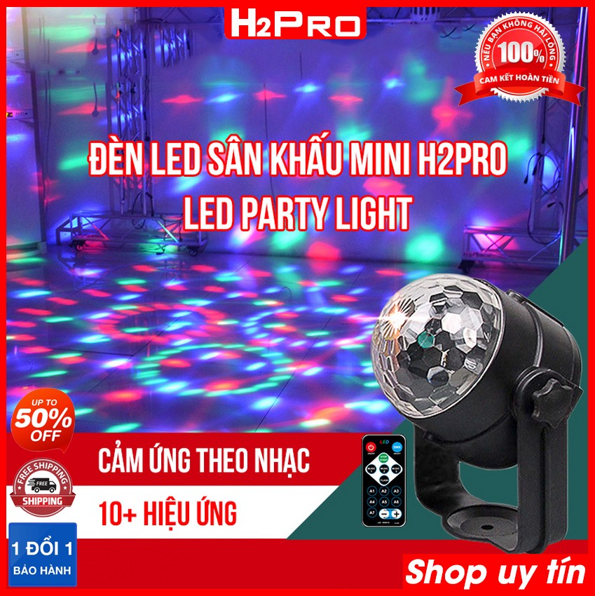 Đặc điểm nổi bật của Đèn led sân khấu mini H2Pro Led Party Light cảm ứng âm thanh, đèn led sân khấu 9W giá rẻ