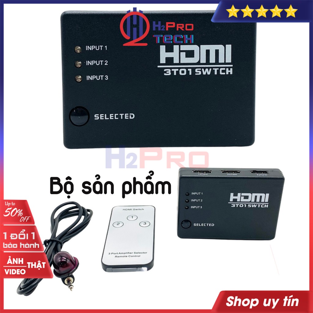 Sản phẩm bộ gộp HDMI 3 vào 1 ra, hdmi 3 in 1 out cao cấp