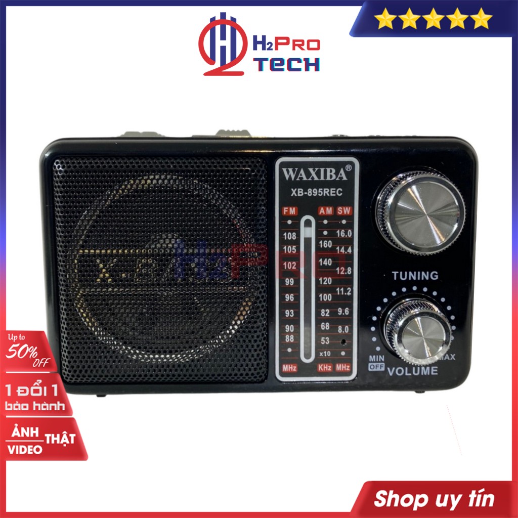 Đài radio mini Waxiba XB-895Rec với màu đen truyền thống