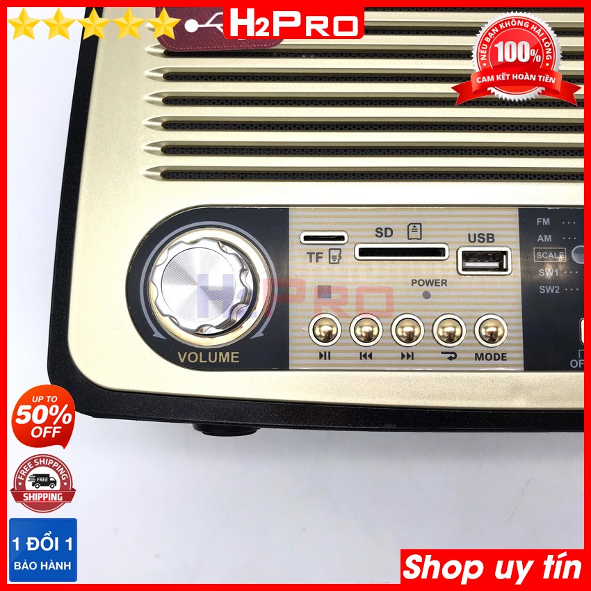 Đài radio Kemai MD-1700BT H2Pro 4 band AM-FM-SW, 10W-pin sạc, máy nghe nhạc hay có bluetooth-USB-Thẻ nhớ-AUX