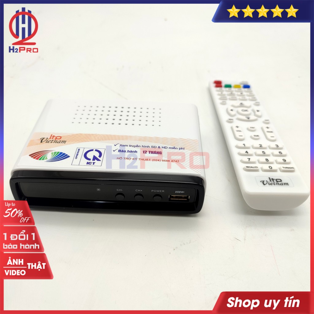ầu thu kỹ thuật số DVB T2 LTP 1306 H2pro hàng hãng-xem truyền hình miễn phí-sắc nét-đa kênh, đầu thu dvb t2 cao cấp giá rẻ (tặng pin 10k)