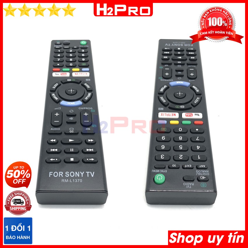 Điều khiển dùng cho Smart TV SONY RM-L1370 H2Pro sử dụng tốt (1 chiếc), remote điều khiển giá rẻ cho Tivi thông minh - Internet TV SONY (tặng đôi pin 10K)