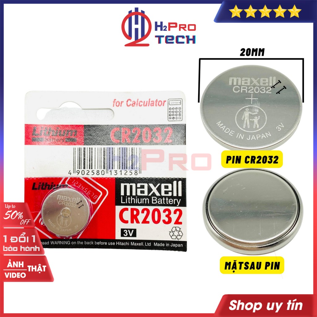 Thông số kỹ thuật của Pin cúc áo Maxell CR2032 3V Japan H2Pro Lithium cao cấp dung lượng cao (1 viên), Pin Maxell CR2025 hàng Nhật