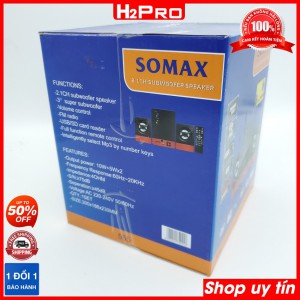 LOA VI TÍNH 2.1 SOMAX 555 H2PRO, USB-SD-FM có điều khiển bass căng, nghe nhạc phê