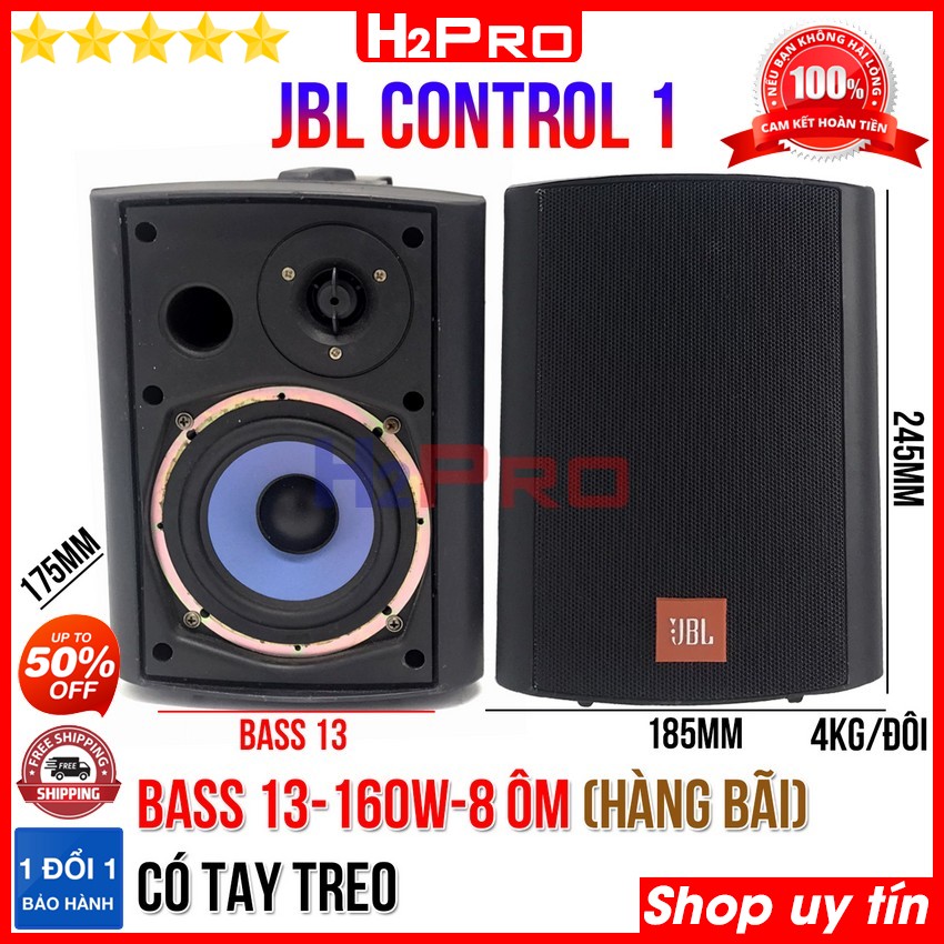 Thông số kỹ thuật của Đôi loa lời bãi JBL Control 1 có tay treo, bass 13cm-160w-8 ôm, loa trợ lời karaoke JBL hàng bãi xịn (2 Loa)