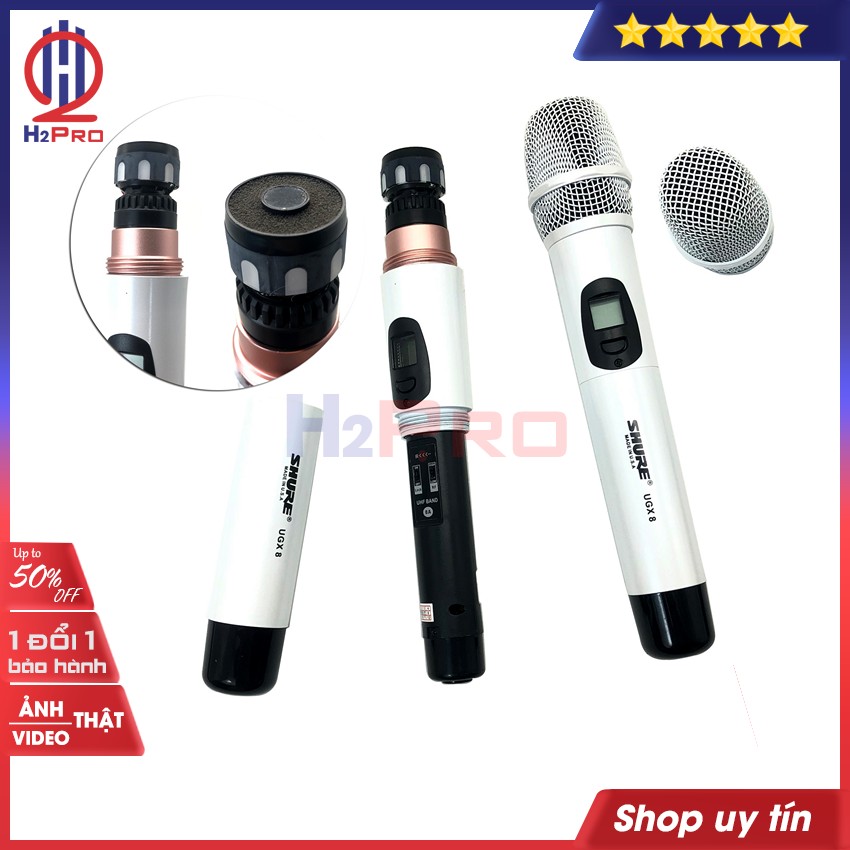 Thông số kỹ thuật của Bộ 02 micro không dây Shure UGX8 2021 H2Pro cao cấp, micro karaoke UGX8 cao cấp mic hút, tiếng sáng, chống hú (tặng 2 chống lăn mic và 2 đôi pin 60k)