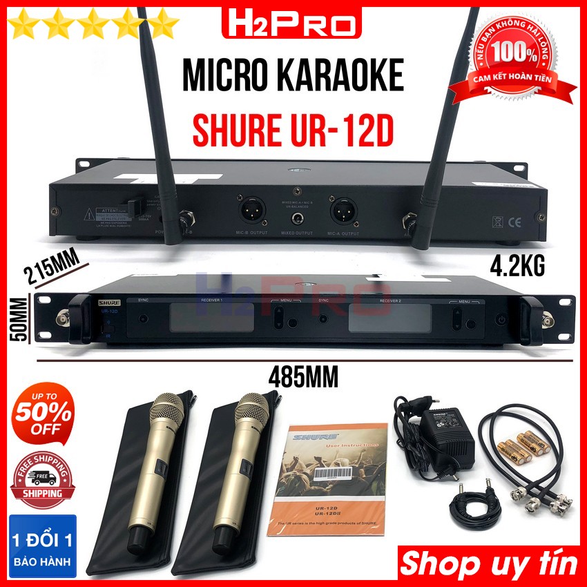 Đánh giá về Đôi Micro không dây Shure UR-12D chính hãng - Micro karaoke không dây cao cấp hát hay, chống hú