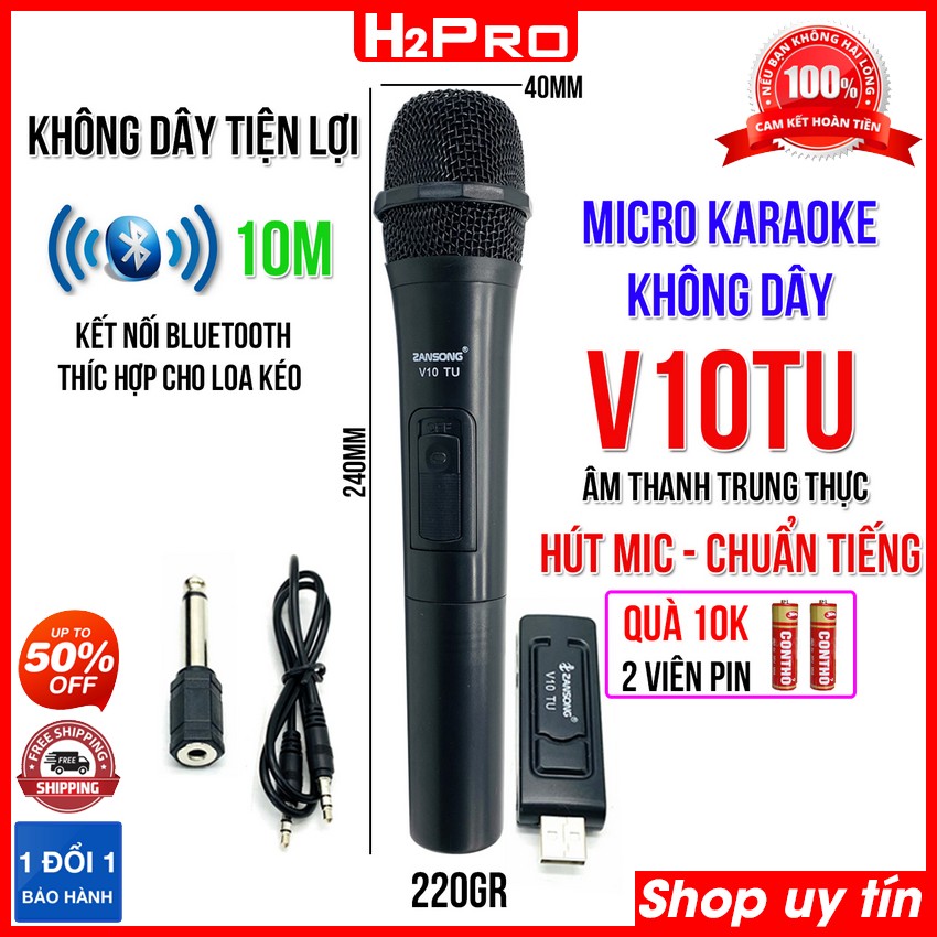 Đánh giá về Micro không dây karaoke Zansong V10TU H2Pro hút mic-chuẩn tiếng, micro không dây loa kéo giá rẻ (tặng đôi pin 10k)