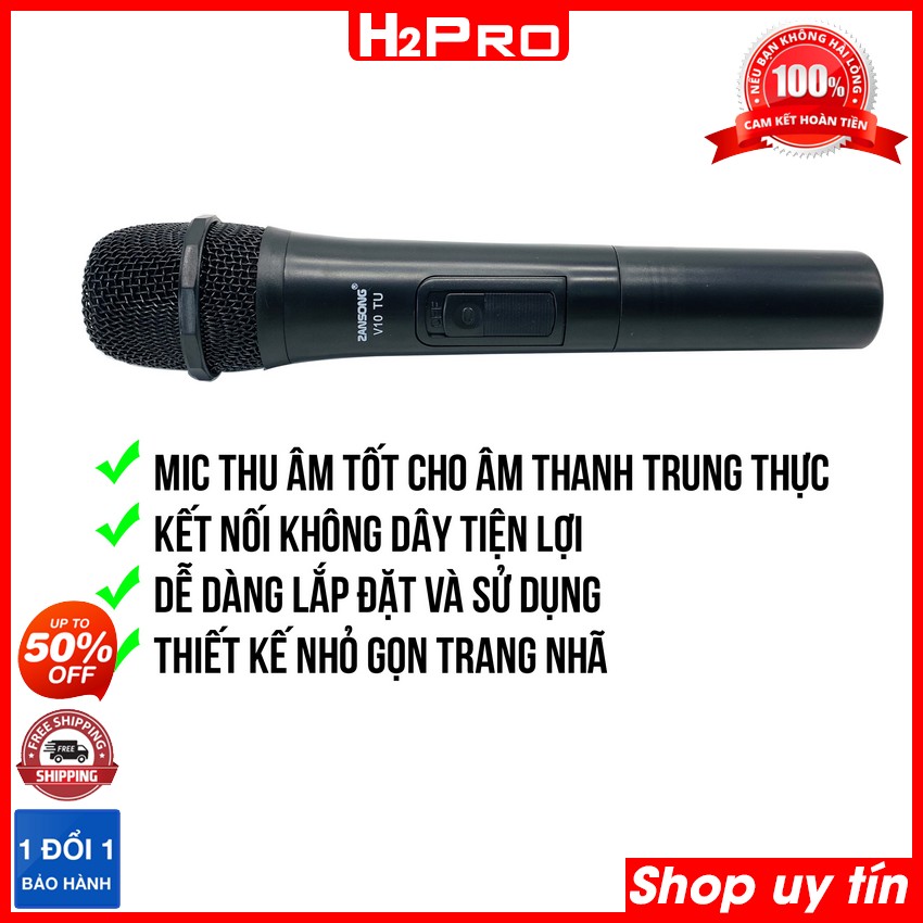 Thông số kỹ thuật của Micro không dây karaoke Zansong V10TU H2Pro hút mic-chuẩn tiếng, micro không dây loa kéo giá rẻ (tặng đôi pin 10k)