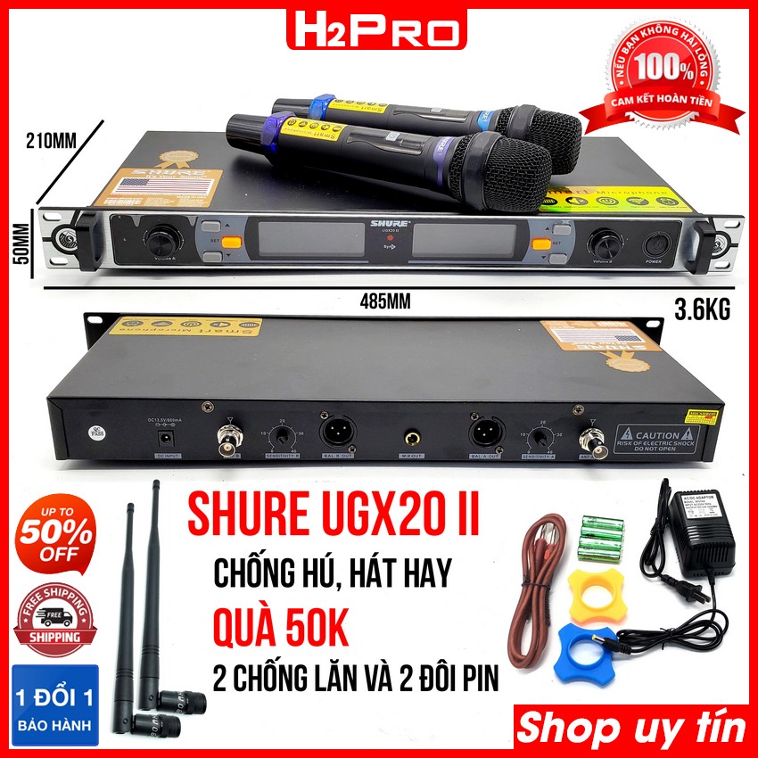 Đánh giá về Micro không dây Shure Ugx20 II đời mới, chống hú-hát hay, micro karaoke không dây Shure chất lượng cao ( tặng 2 chống lăn và 2 đôi pin trị giá 50K )