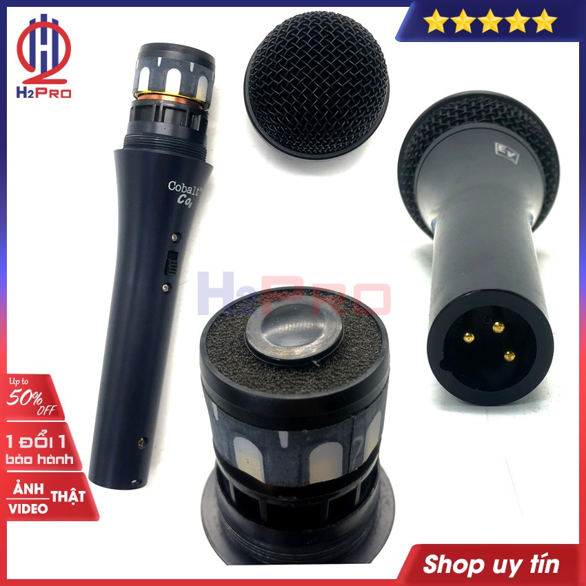 Thông số kỹ thuật của Micro có dây cao cấp EV Cobalt Co6 H2Pro hàng hãng USA, mic hút-giảm hú, tiếng sáng-nhẹ (1 mic), micro karaoke cao cấp dây dài 2.4m