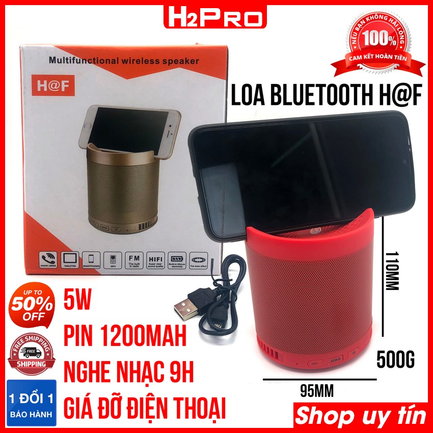 Đánh giá về Loa bluetooth mini H2PRO HF 5W-pin 9h, loa bluetooth giá rẻ có USB-Thẻ nhớ-AUX-Kệ điện thoại (tặng dây sạc)