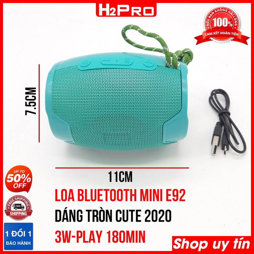 Đặc điểm nổi bật của Loa bluetooth mini Kimiso E92 2020 H2PRO Tròn Cute, loa bluetooth giá rẻ có USB-Thẻ nhớ