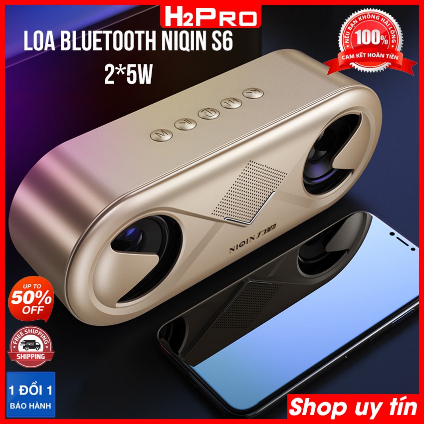 Đặc điểm nổi bật của Loa Bluetooth Mini Niqin S6 2x5W H2Pro đèn LED Nháy Theo Nhạc, loa bluetooth giá rẻ có USB-Thẻ nhớ, jack tai nghe, đường mic