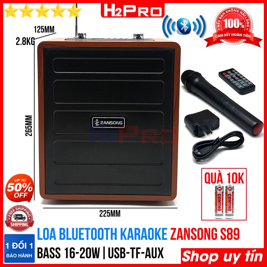 Đánh giá về Loa bluetooth karaoke Zansong S89 H2Pro cao cấp 20W-bass 16-USB-TF-AUX, loa bluetooth hát karaoke di động có tay xách (tặng 1 đôi pin 10K)