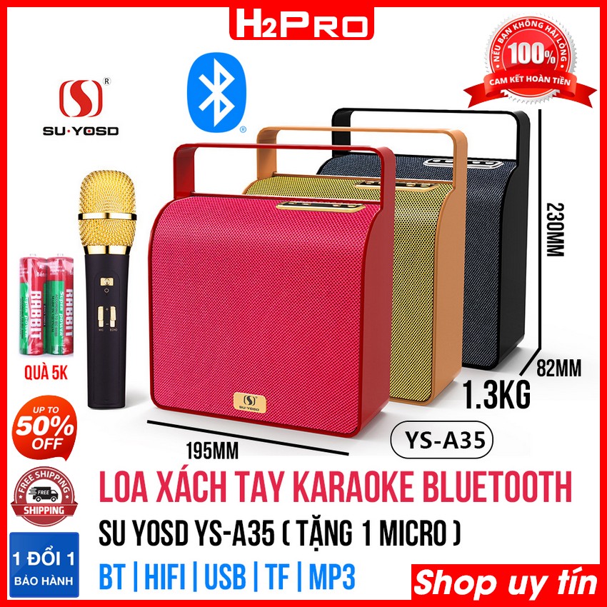 Đặc điểm nổi bật của Loa Xách Tay Karaoke Bluetooth SU YOSD YS-A35 H2Pro, loa nghe nhạc bluetooth tặng 1 micro và 1 đôi pin 5k