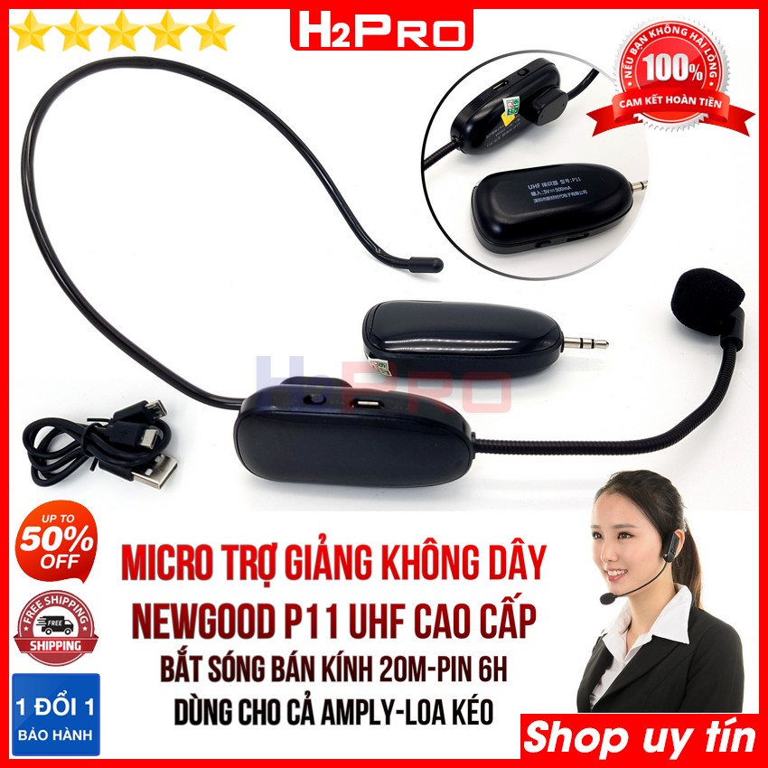 Đánh giá về Micro trợ giảng không dây Newgood P11 UHF H2Pro cao cấp, micro đeo tai trợ giảng dùng thêm cho amply-loa kéo