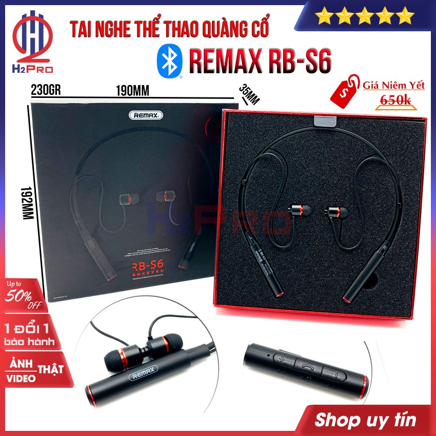 Đánh giá về Tai nghe bluetooth thể thao Remax RB-S6 H2Pro cao cấp-5mW-pin trâu 160mAh-bass căng-khử tiếng ồn, tai nghe bluetooth quàng cổ giá rẻ