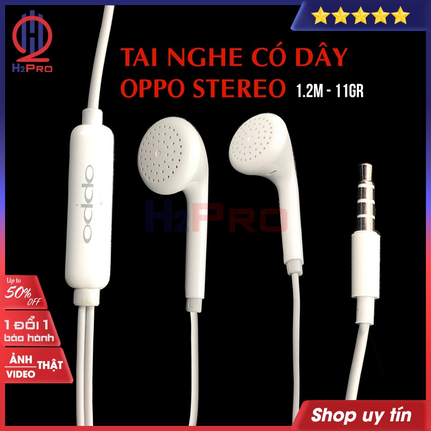 Đánh giá về Tai Nghe có dây Oppo Stereo H2pro cao cấp có micro-hàng bóc máy, tai nghe Oppo hàng hãng bass căng, giá rẻ