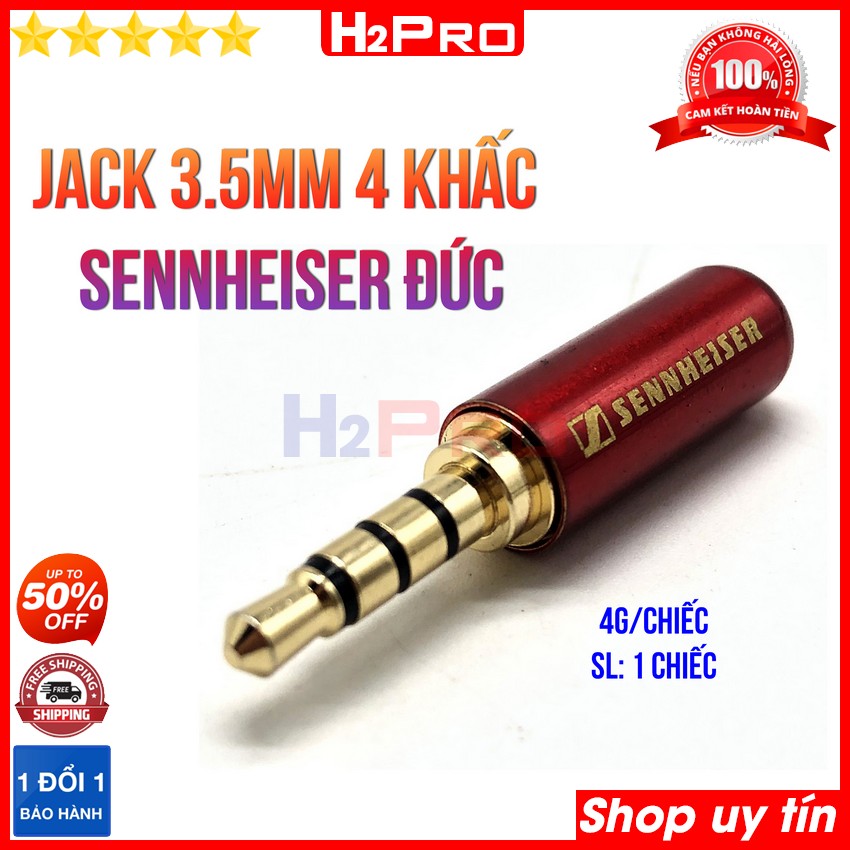 Đánh giá về Đầu jack 3.5mm 4 khấc Sennheiser Đức H2Pro cao cấp đầu đồng (1 chiếc), jack 3.5 4 ngấn rời chuyên dụng để hàn dây loa (Chiếc)