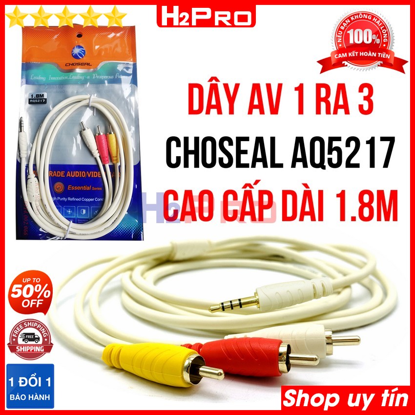 Đánh giá về Dây av 1 ra 3 Choseal AQ5217 H2Pro cao cấp-chống nhiễu, dây cáp av 1 ra 3 chính hãng dài 1.8m (1 dây)