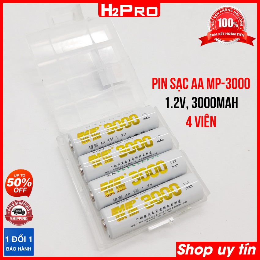 Đánh giá về Combo 4 viên pin sạc AA MP-3000 1.2V H2Pro, Pin sạc AA 3000mah đủ dung lượng