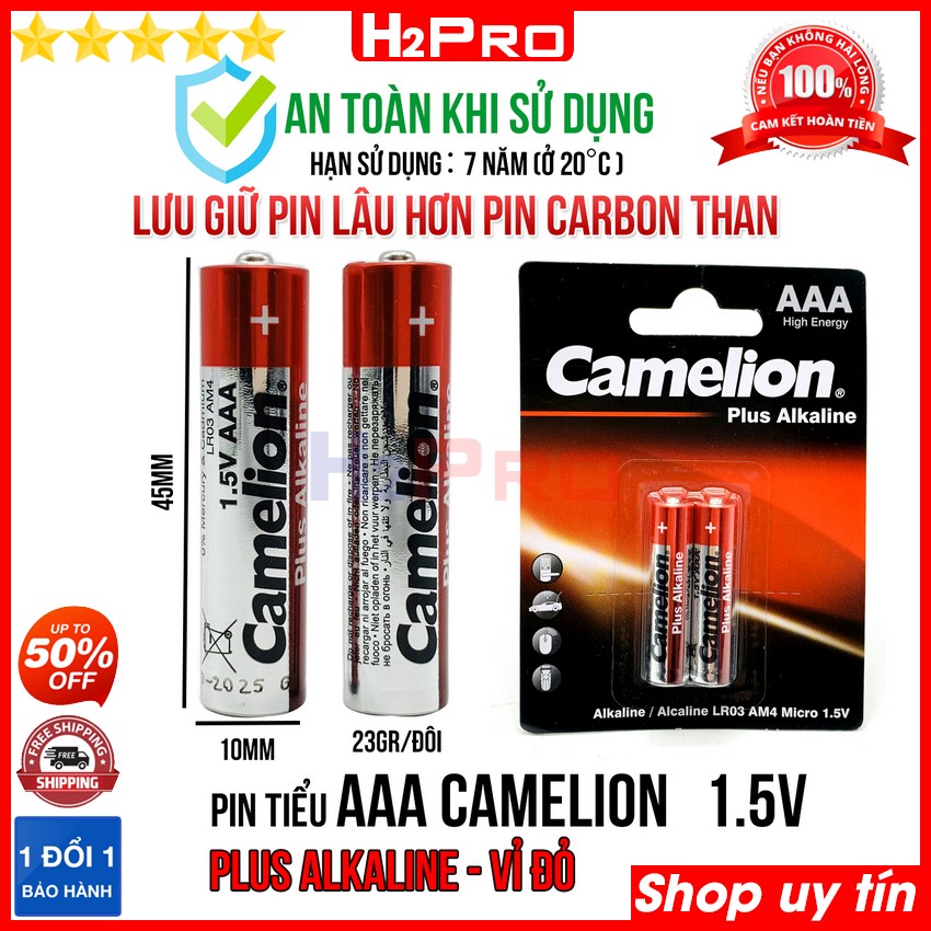 Thông số kỹ thuật của Đôi pin 3A Camelion 1.5V H2Pro Plus Alkaline cao cấp-dung lượng cao (2 viên), Đôi pin AAA Camelion hàng hãng