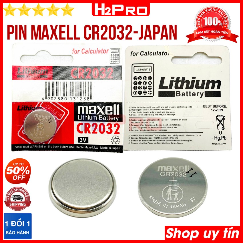 Thông số kỹ thuật của Pin cúc áo Maxell CR2032 3V Japan H2Pro Lithium cao cấp dung lượng cao (1 viên), Pin Maxell CR2032 hàng Nhật