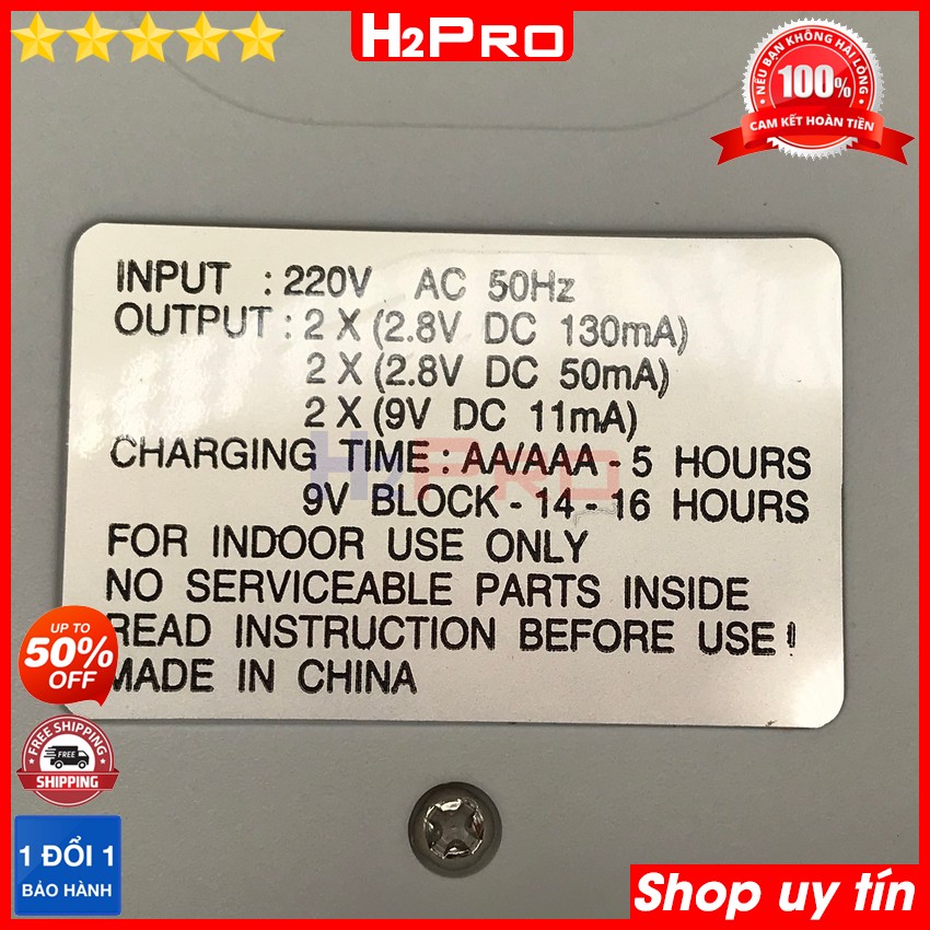 Thông số kỹ thuật của Máy sạc pin tiểu AA-AAA Jiabao A-612 H2Pro chính hãng (1 chiếc), máy sạc pin AA-AAA-pin vuông 9V đa năng giá rẻ