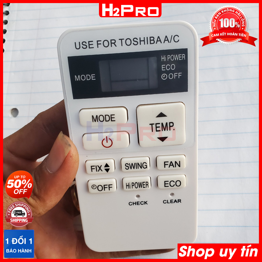 Thông số kỹ thuật của Điều khiển điều hòa toshiba, remote dòng máy lạnh Toshiba U2KSG,DK-CK-KK-FKCVG (tặng đôi pin 5K)