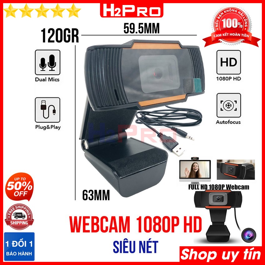 Đánh giá về Webcam PC Có Mic H2Pro siêu nét FULL HD 1080 chất lượng cao-chân kẹp, webcam máy tính giá rẻ cho học sinh, sinh viên