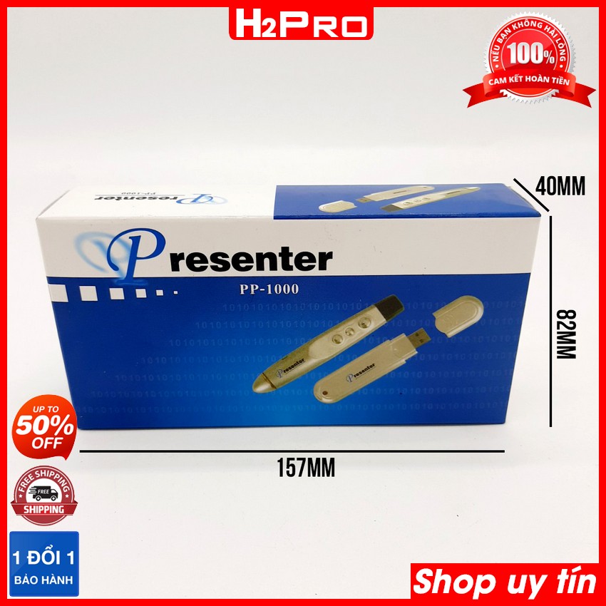 Thông số kỹ thuật của Bút trình chiếu laser PP1000 H2PRO, bút chỉ slide cho giáo viên (tặng bao da và pin)