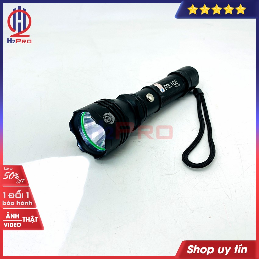 Thông số kỹ thuật của Đèn pin LED siêu sáng mini cầm tay Police HY-C6 H2Pro cao cấp-pin sạc 2300mah-chiếu xa 300m, đèn pin led trắng siêu sáng chống nước-3 chế độ sáng (tặng củ và pin sạc 18650 80k)