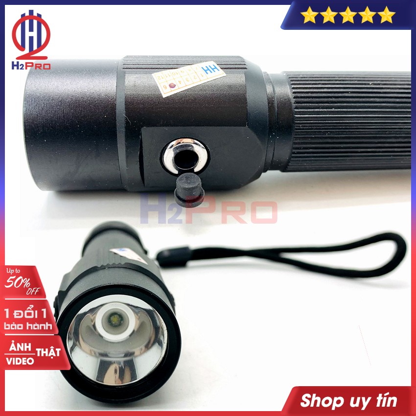 Thông số kỹ thuật của Đèn pin LED siêu sáng mini pin sạc HY-9808 H2Pro hàng hãng-cao cấp-chiếu xa 300m, đèn pin siêu sáng cầm tay chống thấm nước-3 chế độ sáng-LED trắng (tặng củ sạc và pin sạc 18650 80k)
