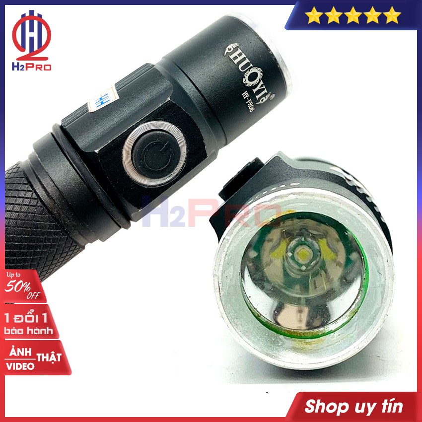 Thông số kỹ thuật của Đèn pin LED siêu sáng mini pin sạc HY-F806 H2Pro hàng hãng-cao cấp-pin 1200mah, đèn pin siêu sáng cầm tay chống thấm nước-3 chế độ sáng-LED trắng (tặng củ sạc và pin sạc 18650 80k)