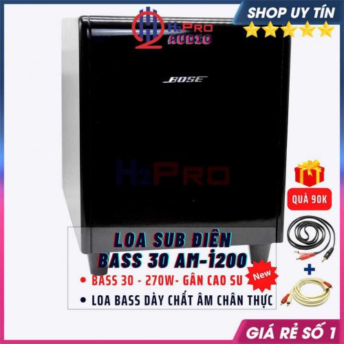 Loa Sub Điện Bass 30 Bose AM-1200 270W Siêu Trầm, Loa Sub Gầm 30 Karaoke Cao Cấp, Bass Ấm Căng (Tặng Dây Av Đôi)-H2pro Tech