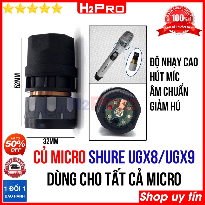 Củ micro shure UGX8-UGX9 H2Pro chính hãng, củ micro shure cao cấp hút míc-chống hú, dòng cho mọi loại míc