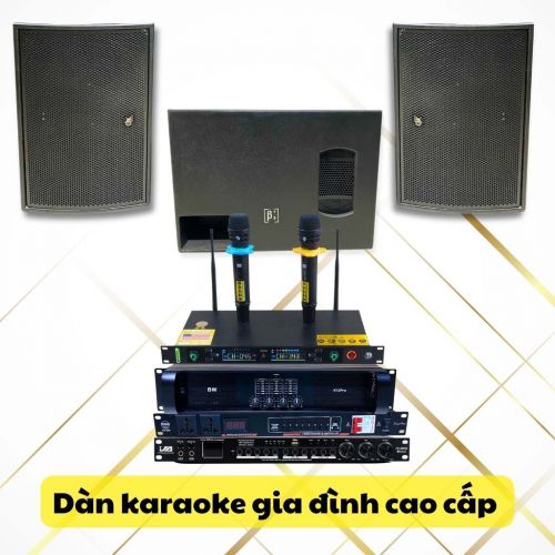 Dàn Karaoke Gia Đình Cao Cấp H2Pro Gd003 Gồm Loa Full DK Bãi Anh, Quản Lý Nguồn, Cục Đẩy 4 Kênh, Vang Cơ, Sub 40, Micro Không Dây