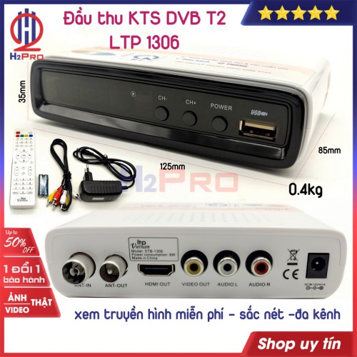 ầu thu kỹ thuật số DVB T2 LTP 1306 H2pro hàng hãng-xem truyền hình miễn phí-sắc nét-đa kênh, đầu thu dvb t2 cao cấp giá rẻ (tặng pin 10k)