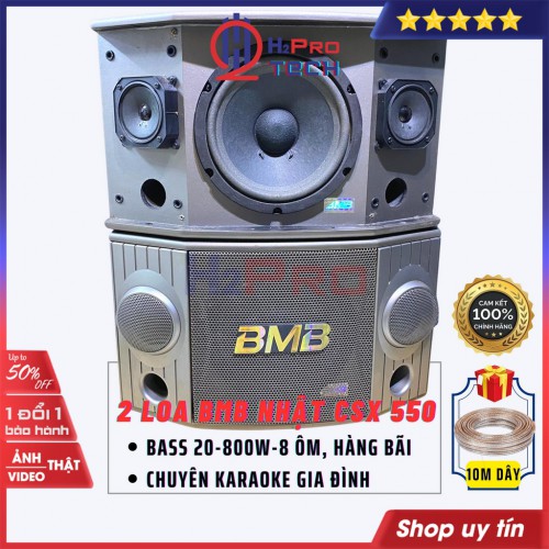 Đôi Loa Karaoke Bmb Csx 550 Bass 20 800W Bãi Xịn, 3 Đường Tiếng, Loa Bmb 550 Lời Sáng, Nhạc Hay (Quà 160K 10M Dây)-H2Pro Tech - Tặng 10m dây loa