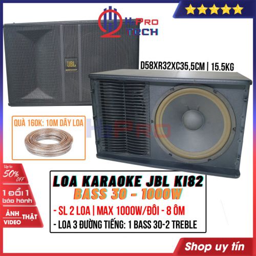 Đôi Loa Karaoke Gia Đình, Loa Karaoke JBL Ki82 Bass 30-1000W, 3 Đường Tiếng, Liên Doanh (Tặng 10M Dây Loa)-H2Pro Tech
