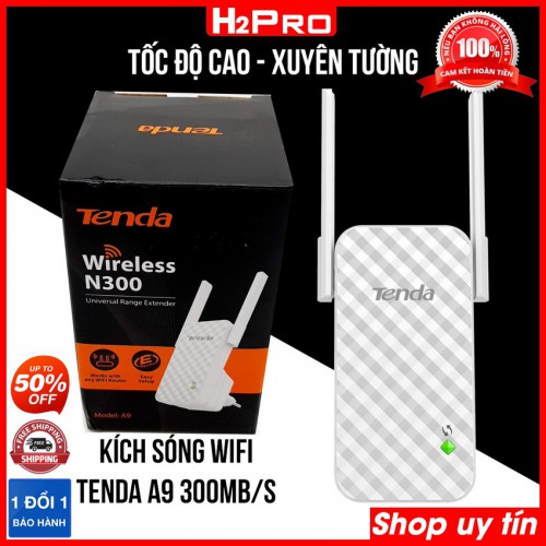 Kích sóng wifi Tenda A9 H2Pro 300Mbps tốc độ cao, kích sóng wifi xuyên tường cực mạnh