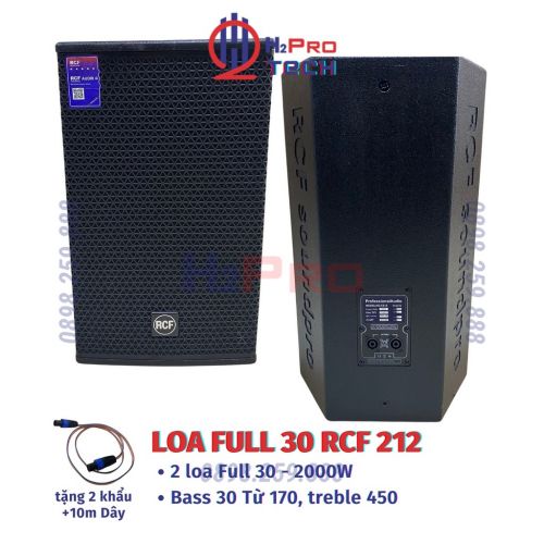 Đôi Loa Full 30 RCF 212 2000W Từ 170-Treble 450 ( 2 Chiếc, Tặng Dây Khẩu ), Loa Full Bass 30 Karaoke - H2Pro Tech