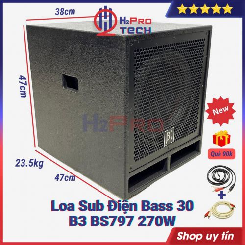 Loa Sub Điện Bass 30 B3 BS797 270W Siêu Trầm Cao Cấp Đánh Căng Ấm Tiếng Phù Hợp Cho Karaoke Gia Đình, Tặng Dây AV Đôi - H2pro Audio