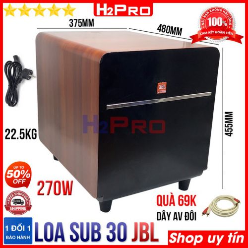 Loa sub điện bass 30 JBL Studio L H2Pro-hàng nhập, 270W-bass ấm căng, loa siêu trầm karaoke cao cấp (tặng dây AV đôi 1.8M 69K)