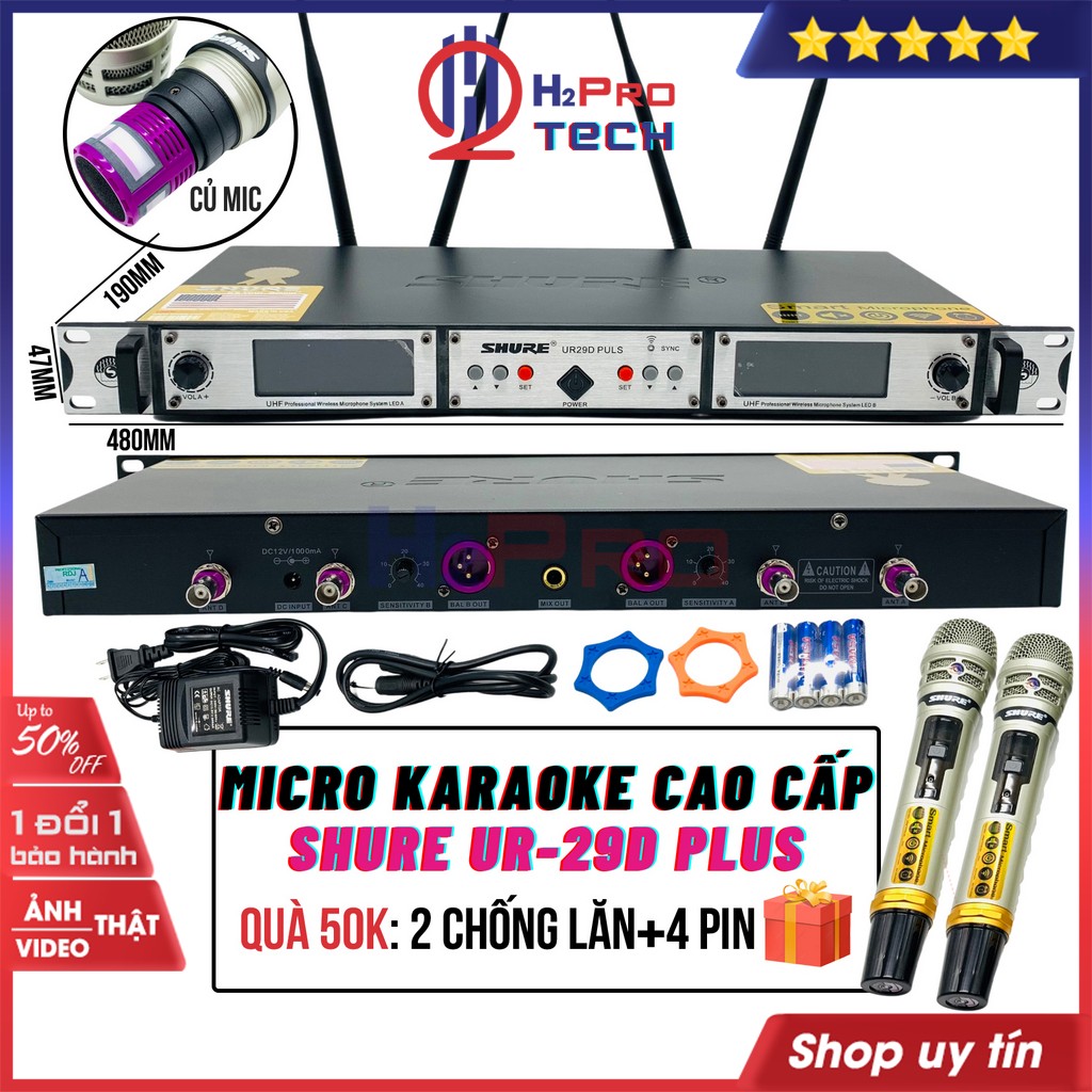 Bộ Micro Không Dây Hát Karaoke Shure UR-29D Plus Cao Cấp