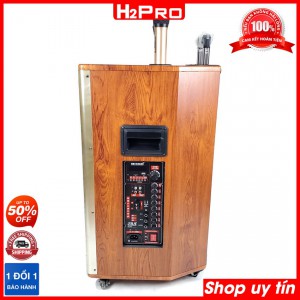 Loa kéo karaoke JBA 505B H2Pro 4 tấc 550W-vỏ gỗ, loa kéo JBA bass 40 công suất lớn giá rẻ (tặng 2 micro, 2 cặp pin, có điều khiển)