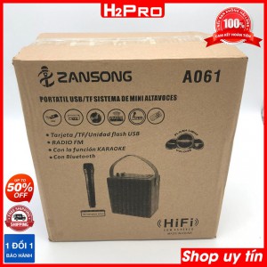 Loa Xách Tay Karaoke Bluetooth ZANSONG A061, máy trợ giảng không dây ( tặng 1 micro và 1 đôi pin )