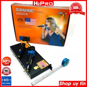 Micro không dây Shure Ugx20 II đời mới, chống hú-hát hay, micro karaoke không dây Shure chất lượng cao ( tặng 2 chống lăn và 2 đôi pin trị giá 50K )